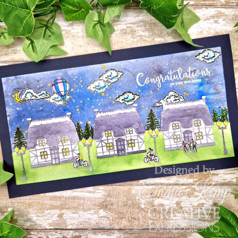 Creative Expressions Sue Wilson Village Scenes 4 in x 6 in Stamp Set