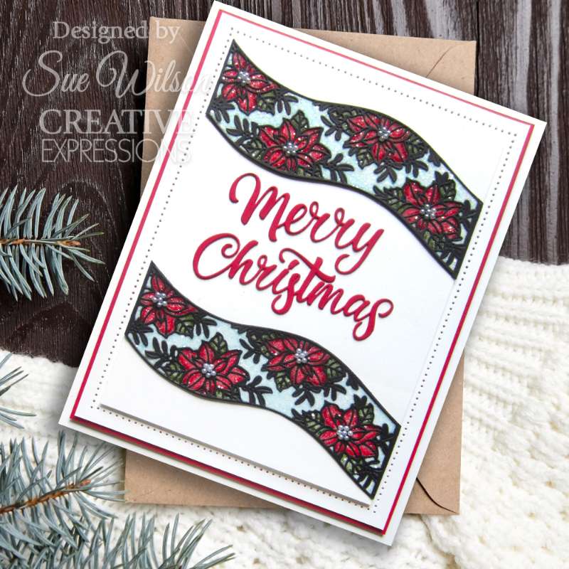 Creative Expressions Sue Wilson Festive Poinsettia Ribbon Wave Craft Die