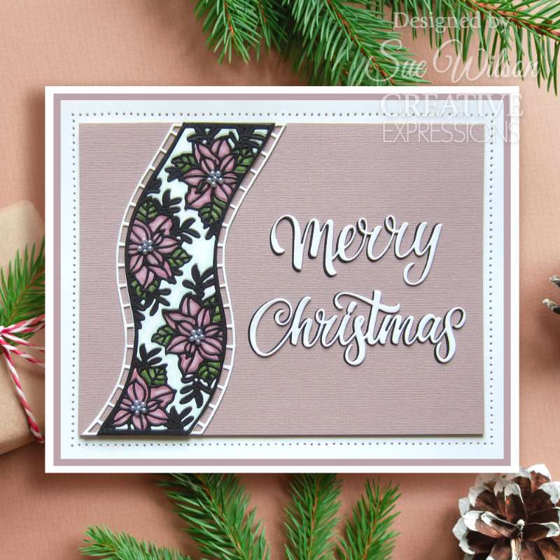 Creative Expressions Sue Wilson Festive Shadowed Sentiments Merry Christmas Craft Die