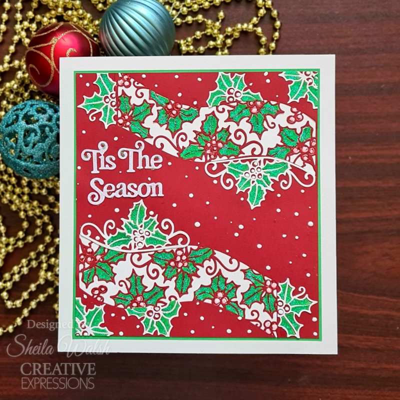 Creative Expressions Sue Wilson Festive Holly Ribbon Wave Craft Die