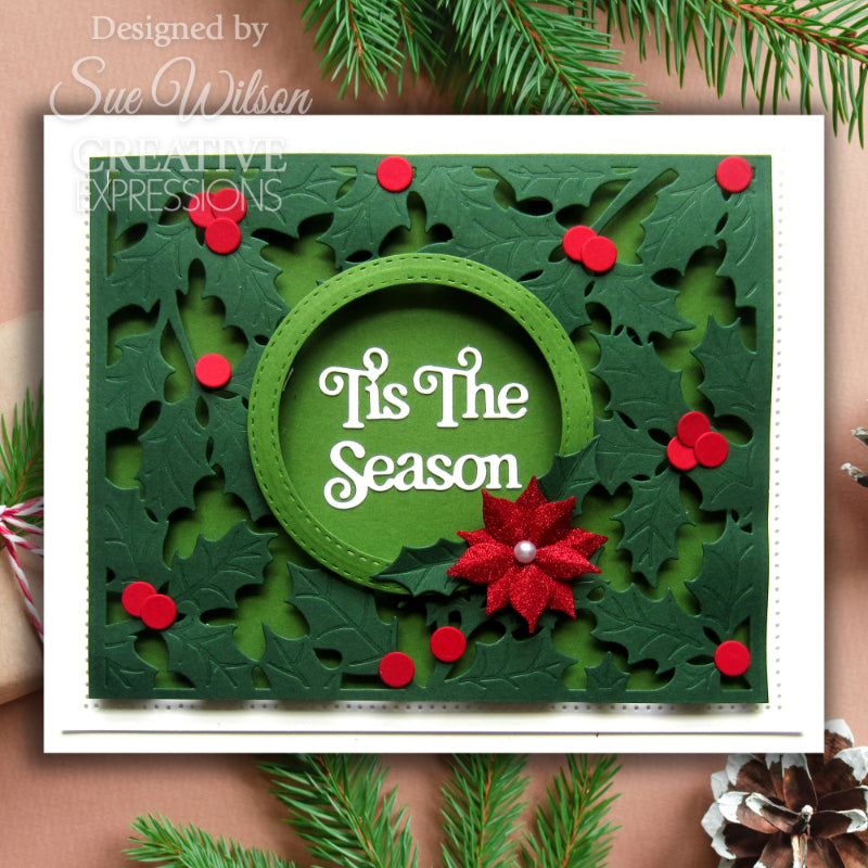 Creative Expressions Sue Wilson Festive Holly Floating Frame Craft Die