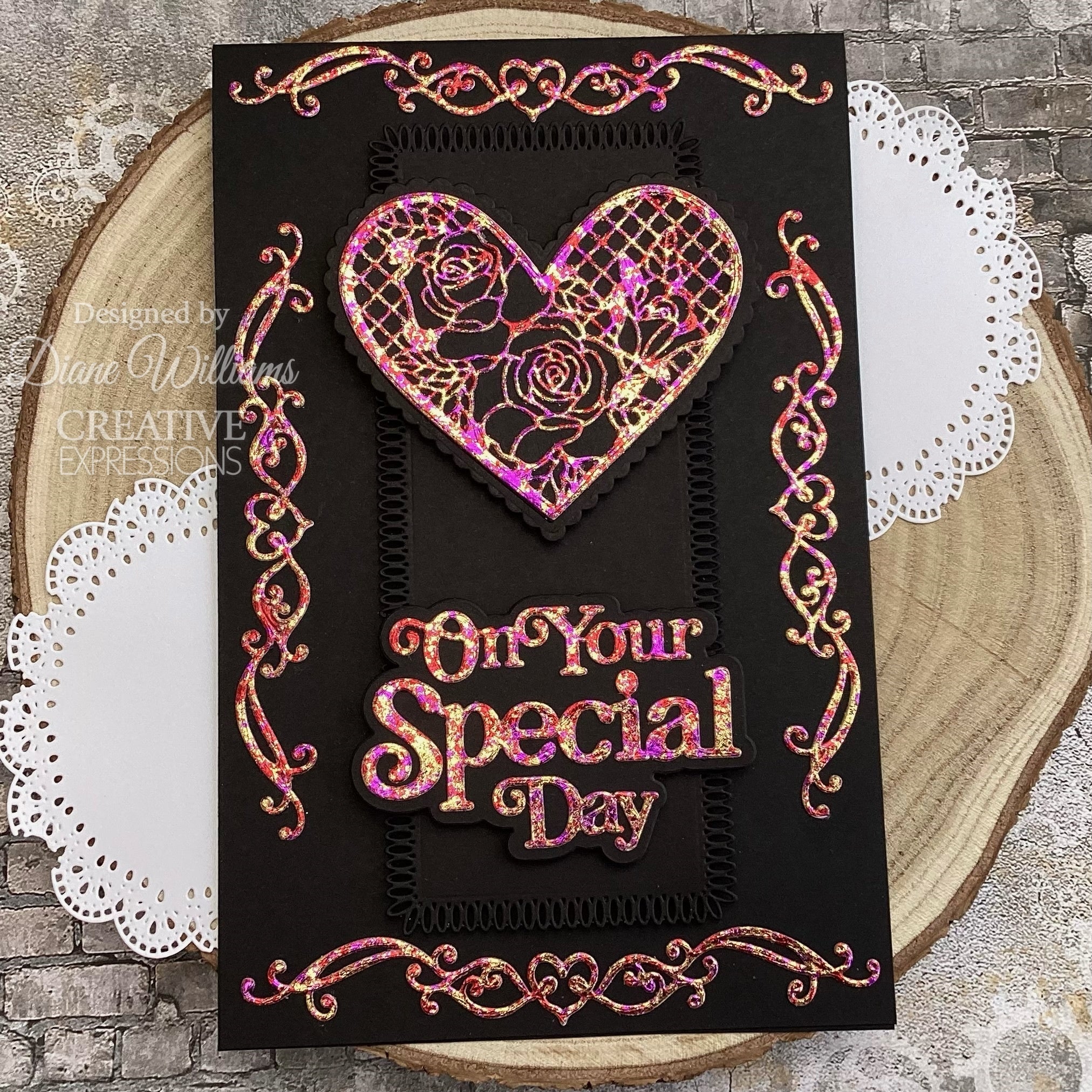 Creative Expressions Sue Wilson Border Collection Heart Scroll Craft Die