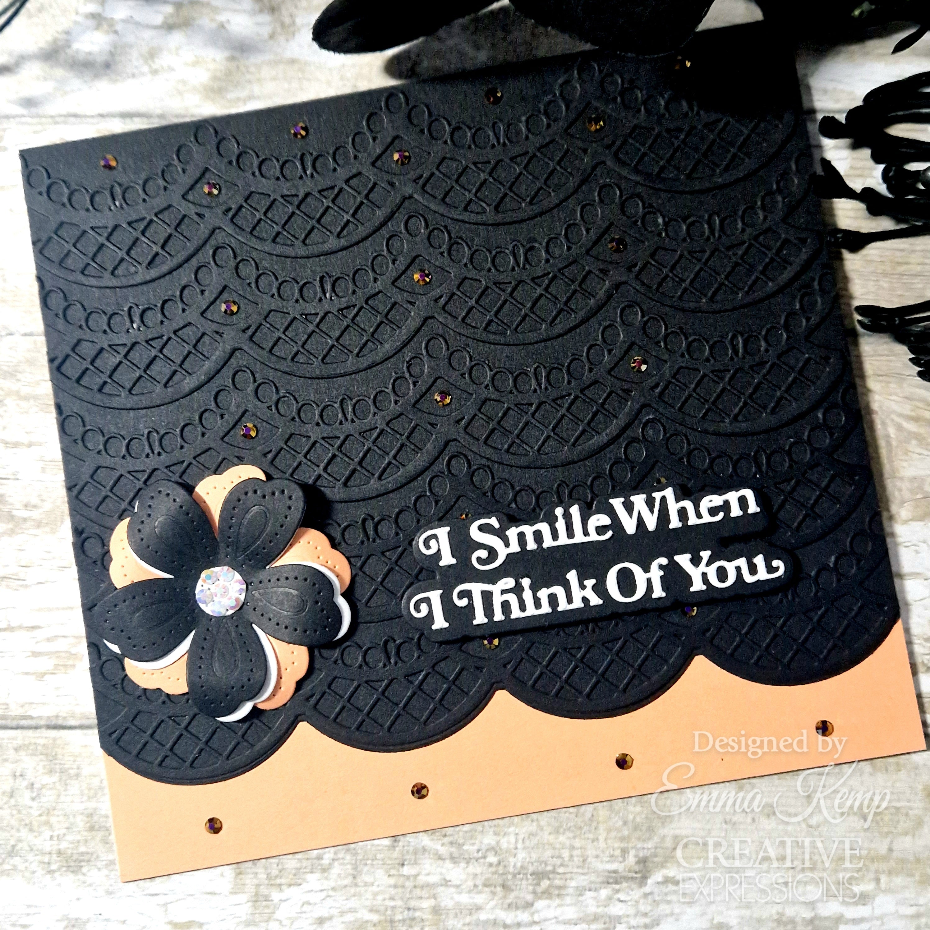 Creative Expressions Sue Wilson Mini Shadowed Sentiments I Smile When I Think Of You Craft Die