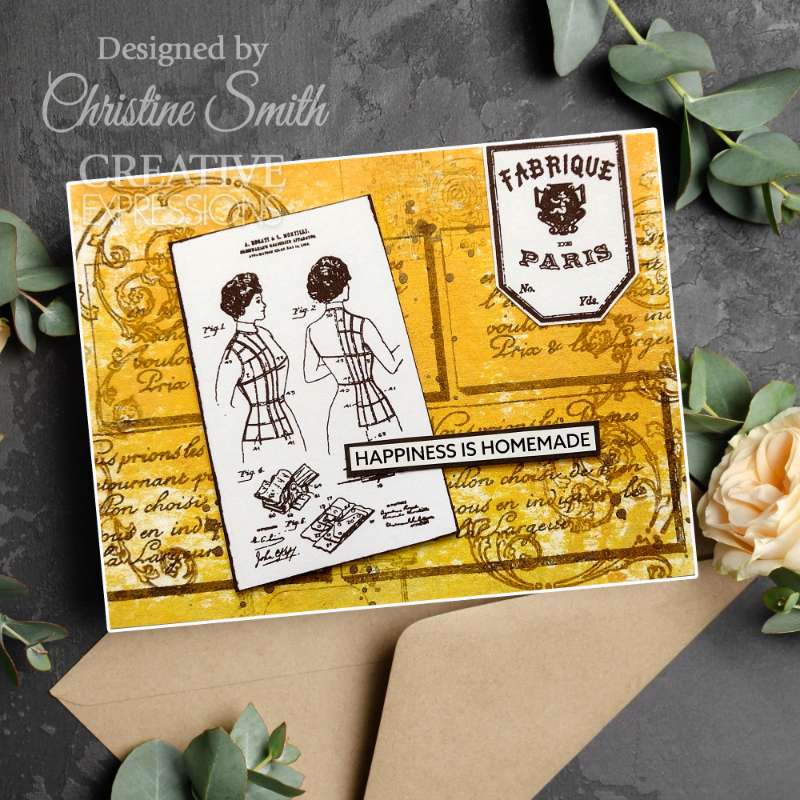 Creative Expressions Taylor Made Journals Industrial Sewing 6 in x 8 in Clear Stamp Set