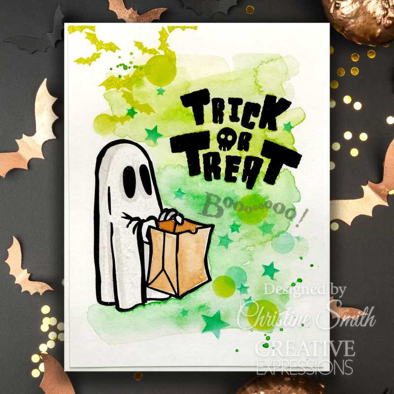 Creative Expressions Taylor Made Journals Trick Or Treat 6 in x 8 in Clear Stamp Set