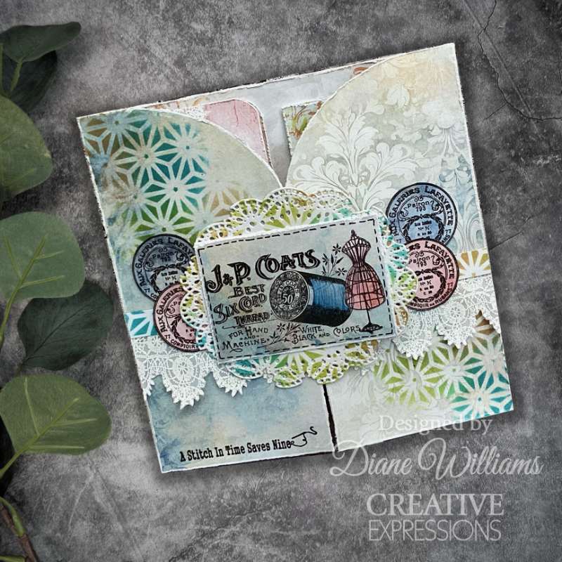 Creative Expressions Taylor Made Journals Sewing 6 in x 8 in Clear Stamp Set