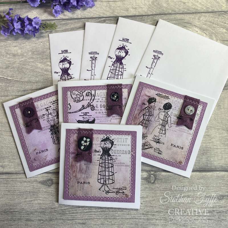 Creative Expressions Taylor Made Journals Industrial Sewing 6 in x 8 in Clear Stamp Set