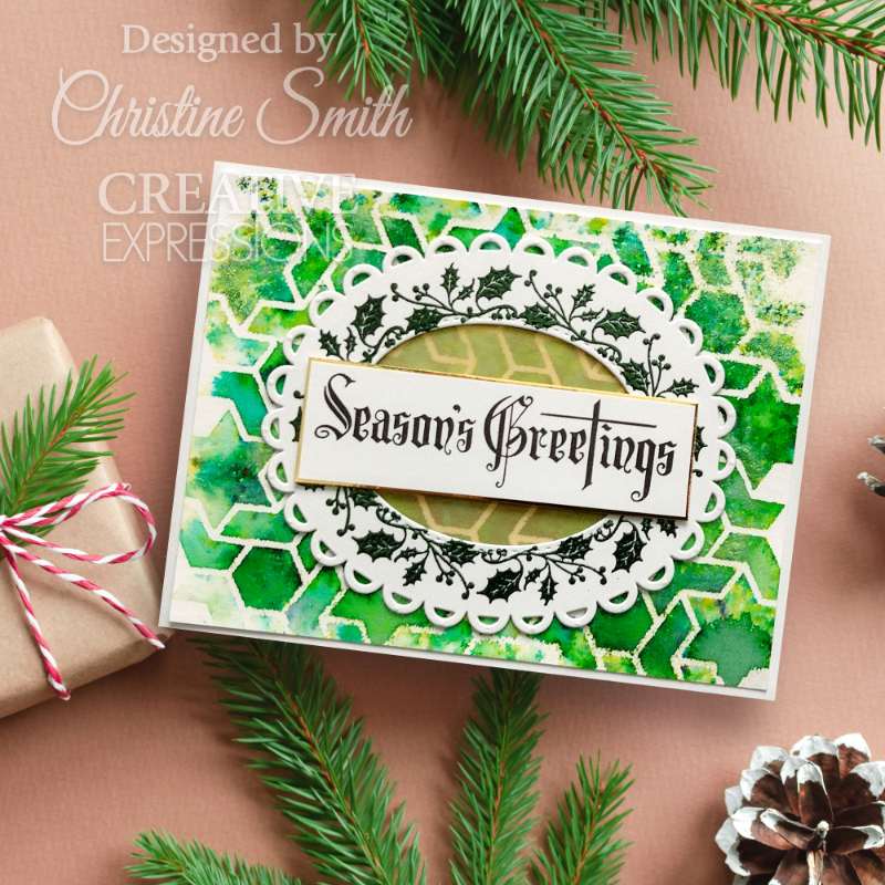 Creative Expressions Taylor Made Journals Season's Greetings 6 in x 8 in Clear Stamp Set