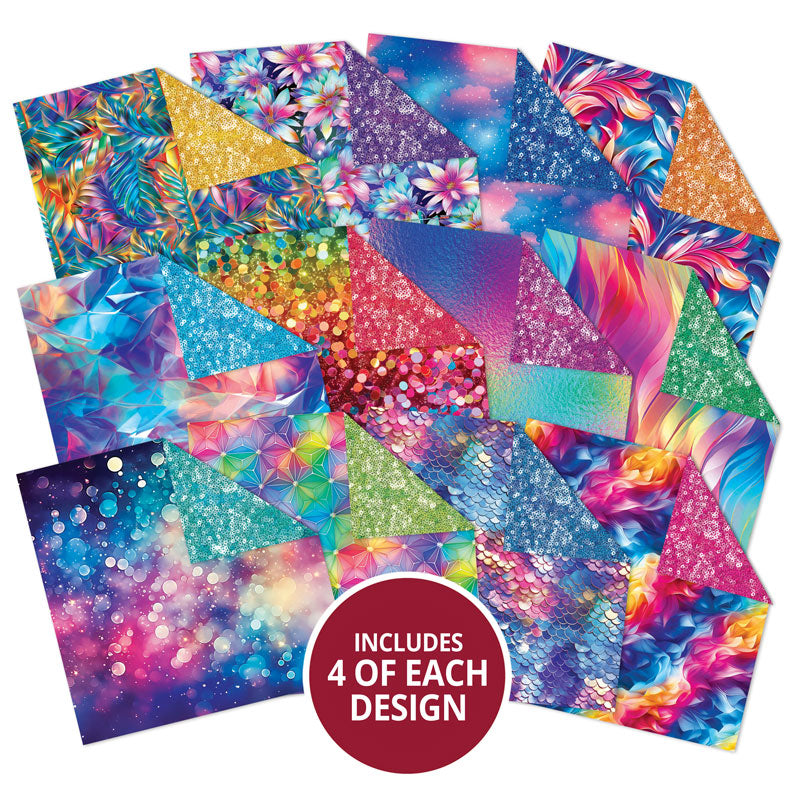 Duo Design Paper Pads - Iridescent Rainbow & Sparkling Sequins