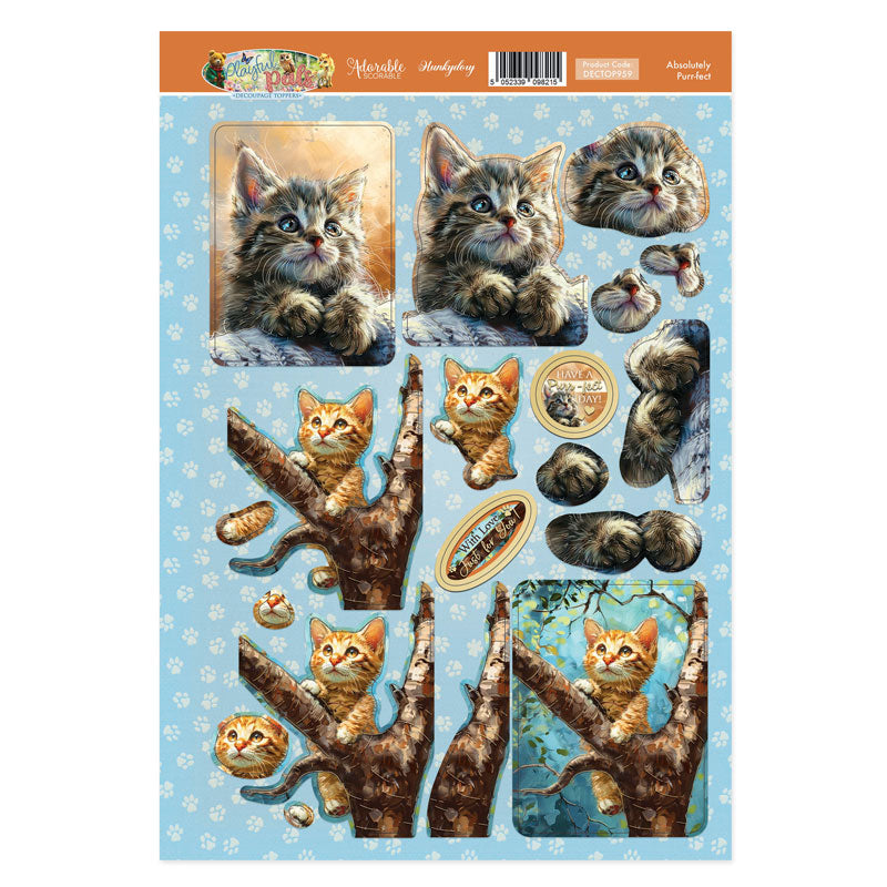 Absolutely Purr-fect Decoupage Topper Sheet