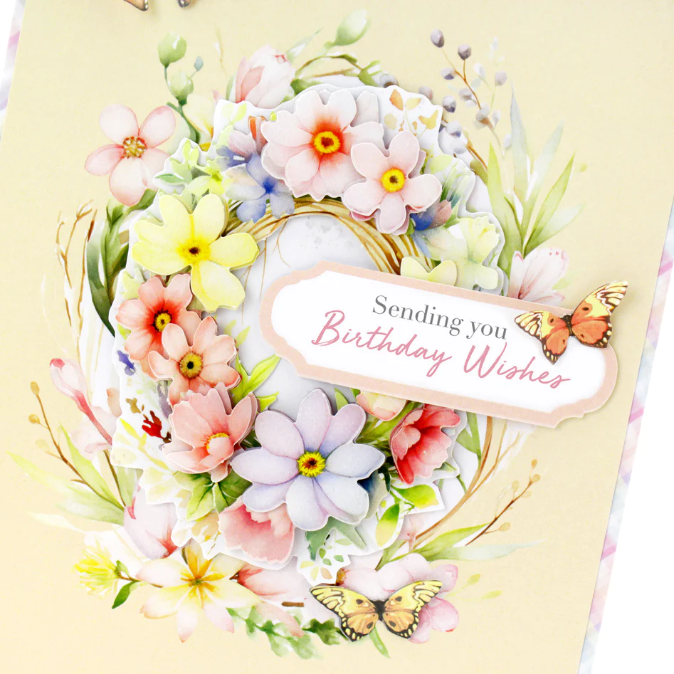 Die Cut Decoupage – Floral Basket & Wreath (pack of 3)