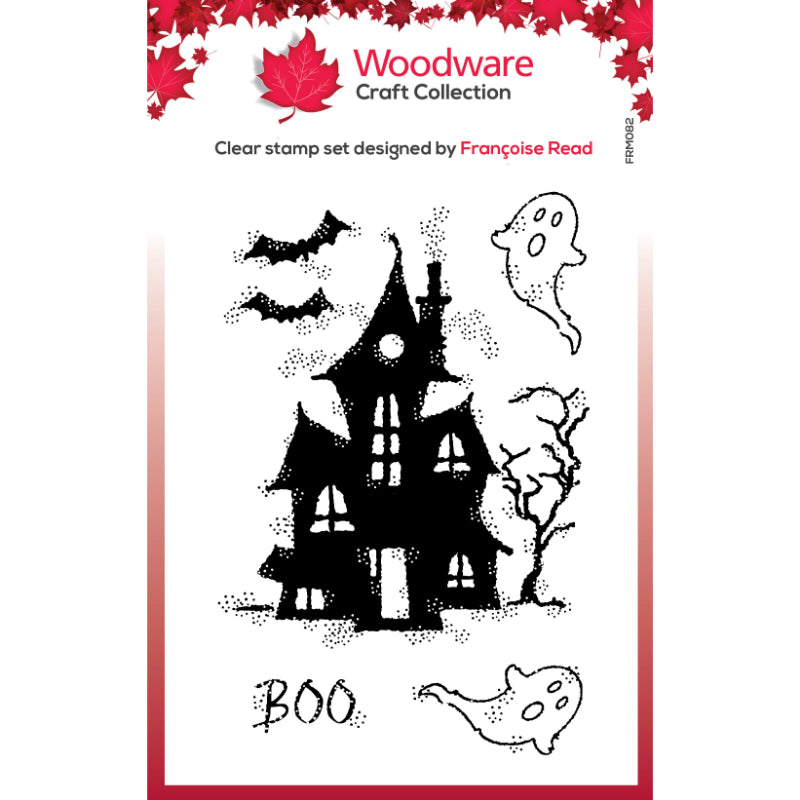 Woodware Clear Singles Haunted 3 in x 4 in Stamp Set