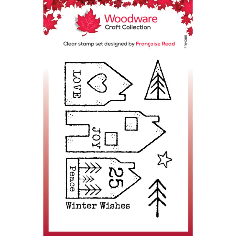 Woodware Clear Singles Nordic Houses 3 in x 4 in stamp Set