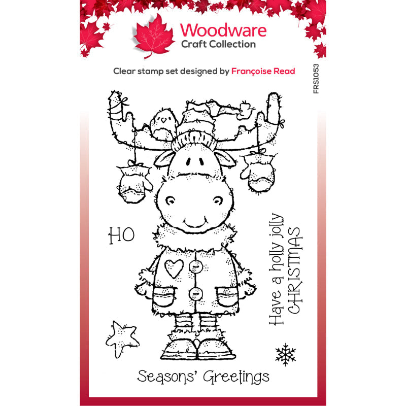 Woodware Clear Singles Maurice Moose 4 in x 6 in Stamp Set