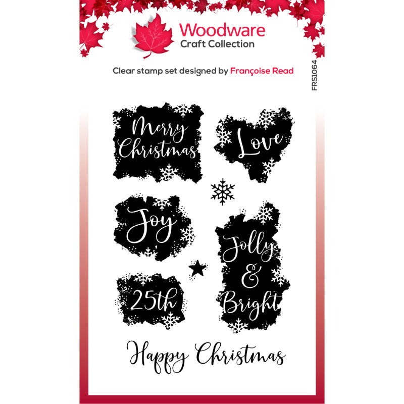 Woodware Clear Singles Christmas Patches 4 in x 6 in Stamp Set