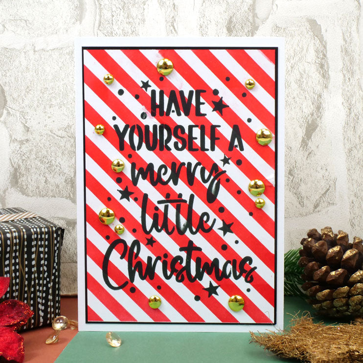 For the Love of Masks - Christmas Stripes Frame & Sentiment