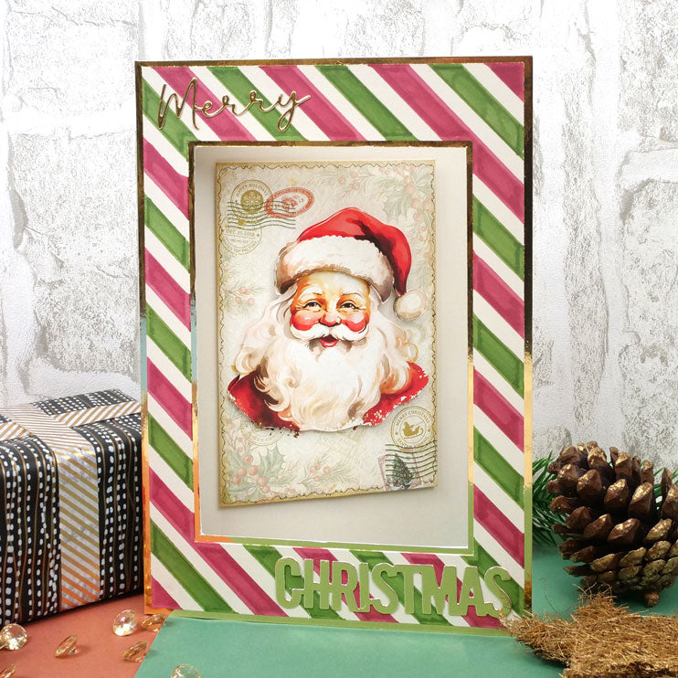 For the Love of Masks - Christmas Stripes Frame & Sentiment