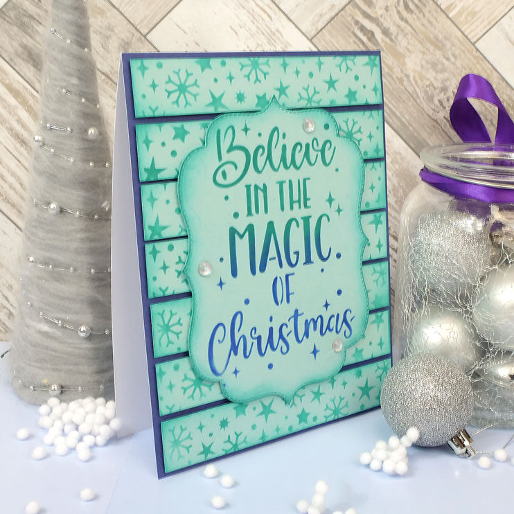 For the Love of Masks - Twinkling Snowflakes Frame & Sentiment