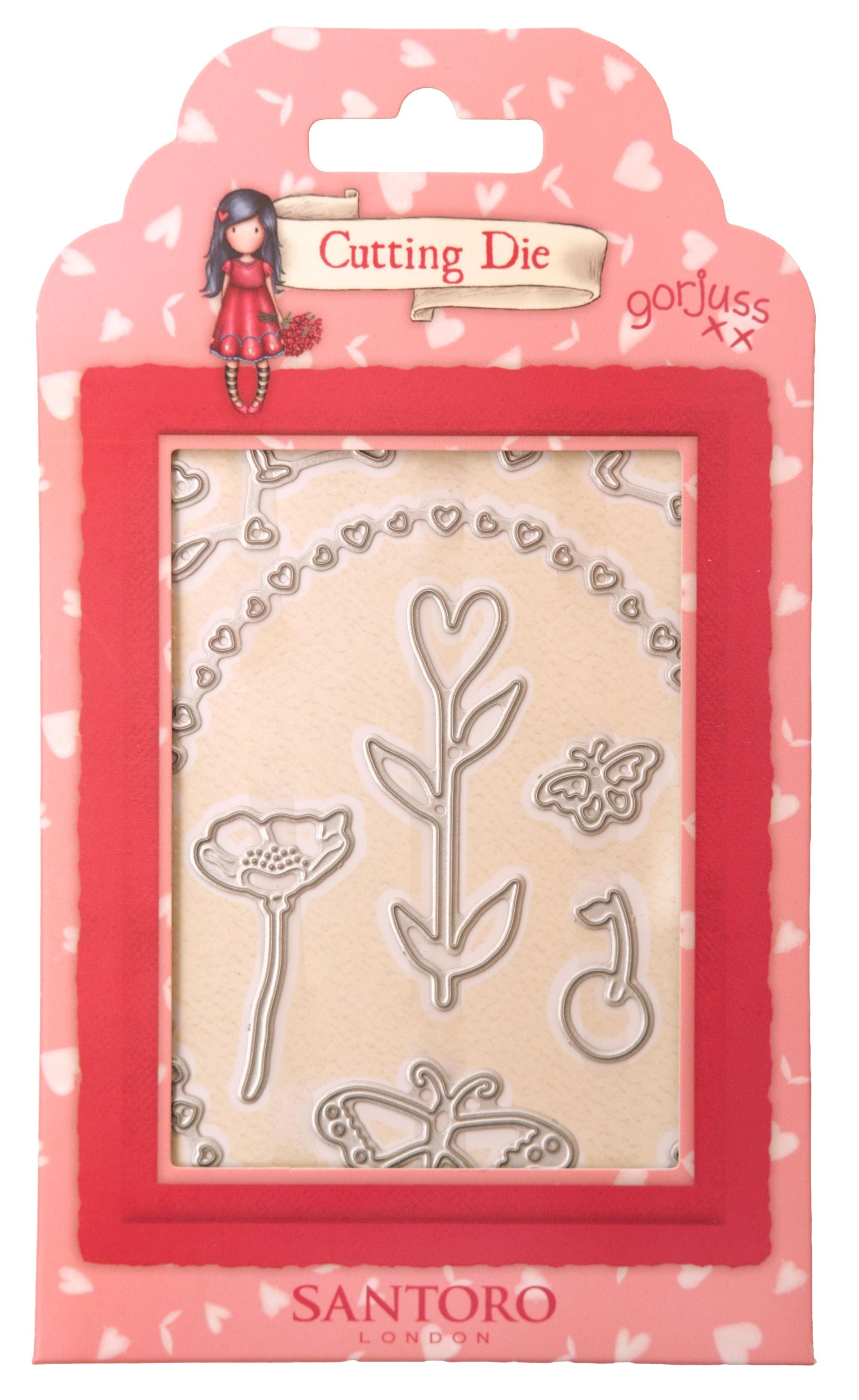 SAN Cutting Dies Hearts, Butterflies & Flowers Gorjuss Essentials 7 PC