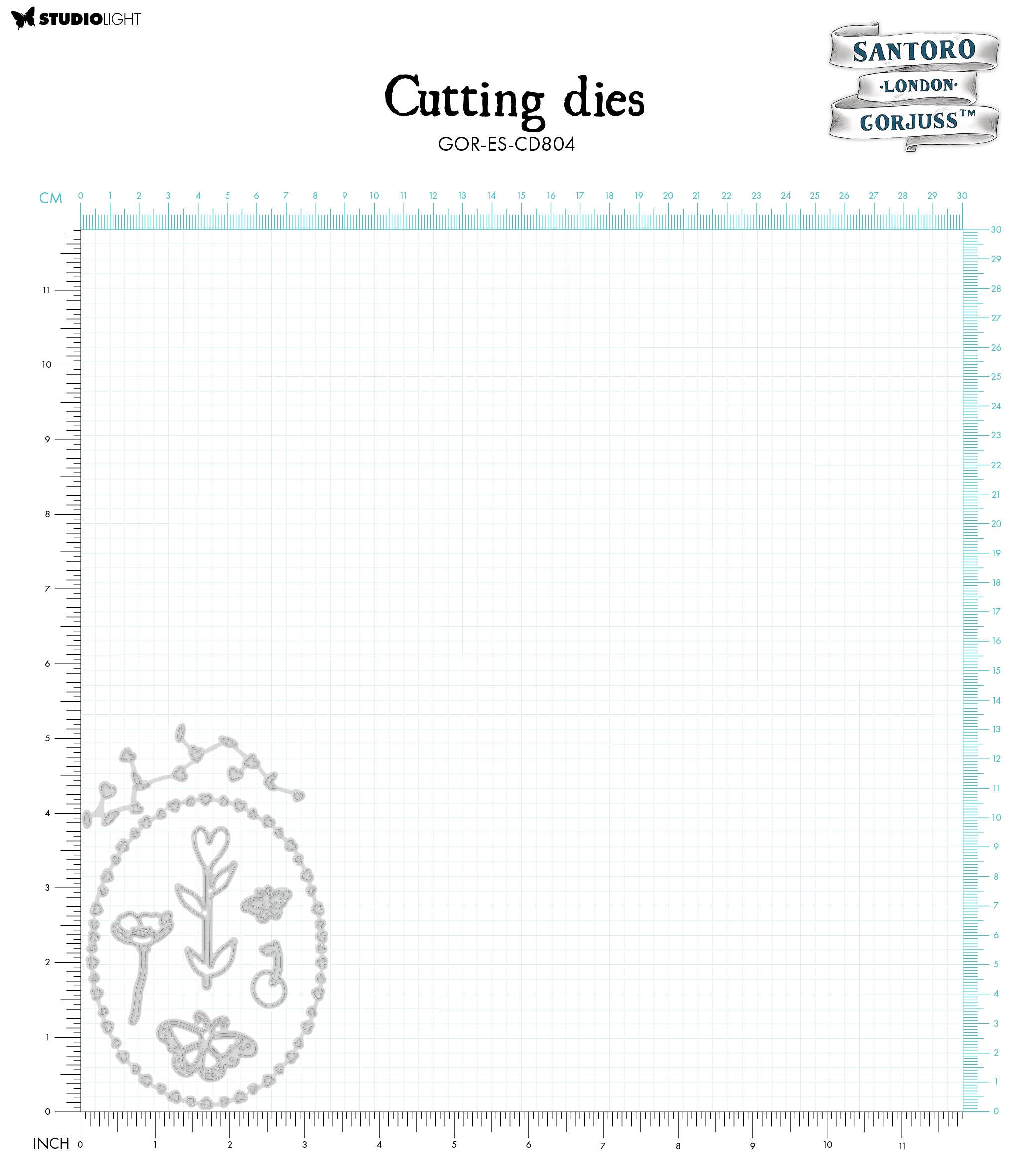 SAN Cutting Dies Hearts, Butterflies & Flowers Gorjuss Essentials 7 PC