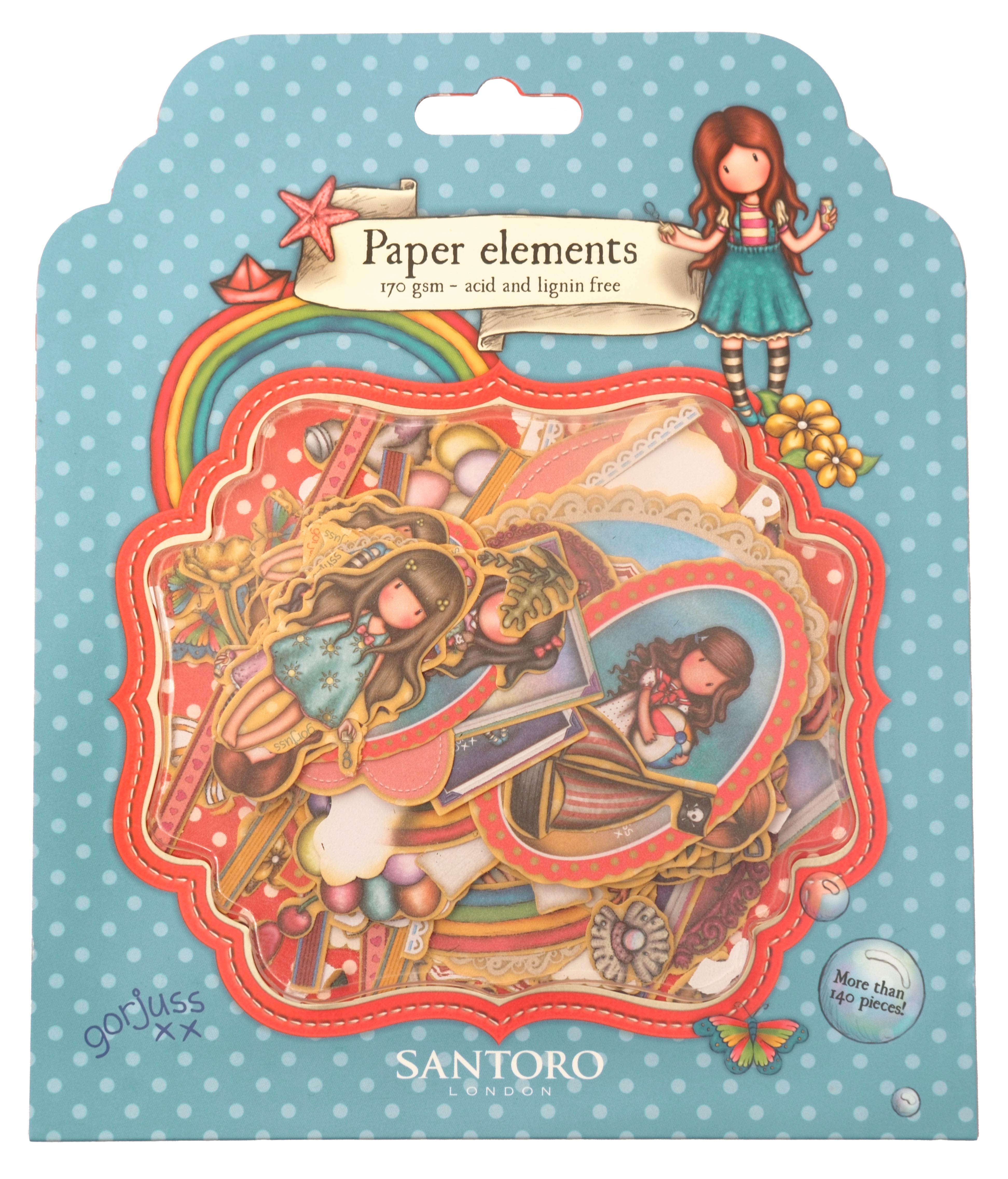 SAN Paper Elements Cut Out Embellishments Gorjuss Essentials 142 PC