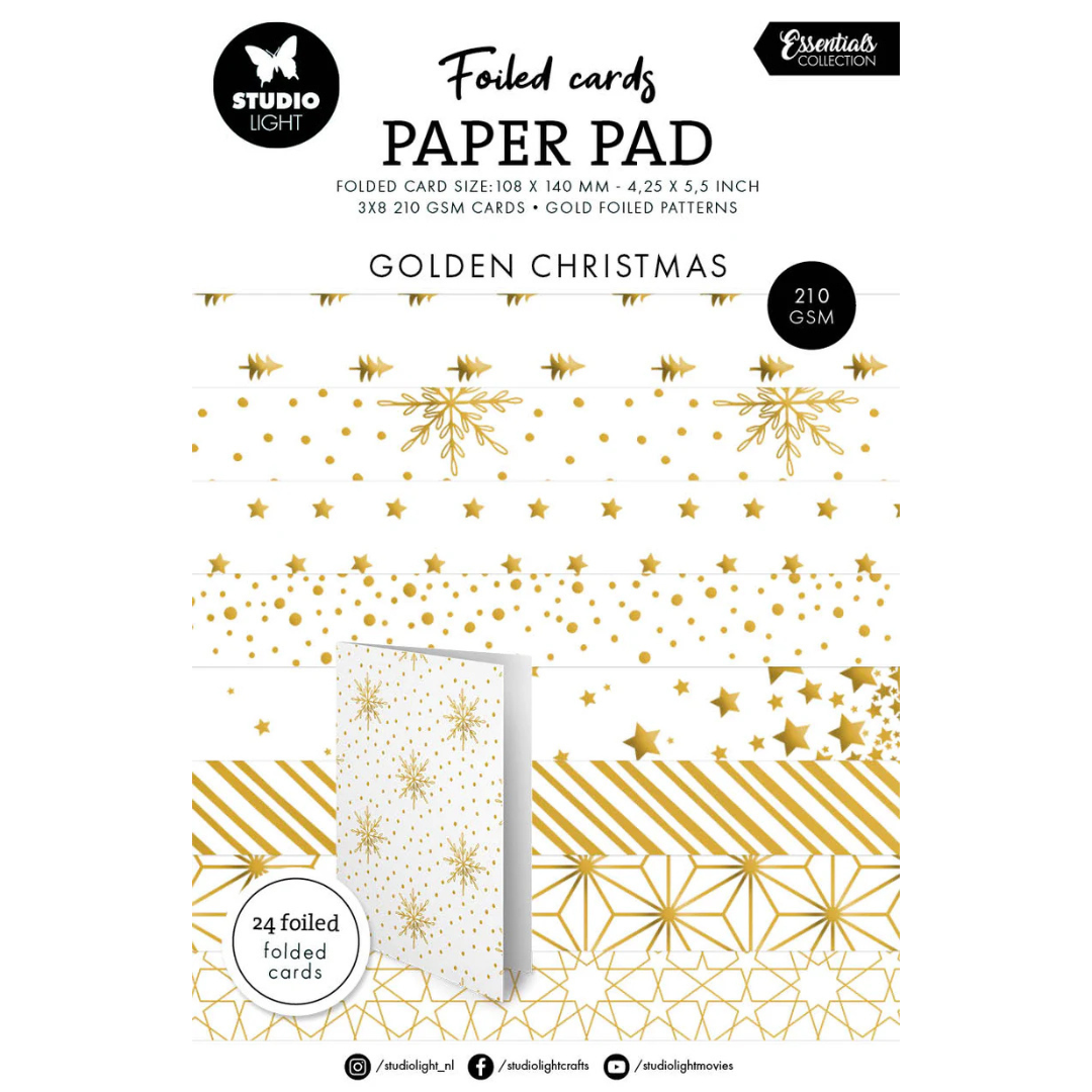 Gold Foiled Christmas Patterns and Sentiments