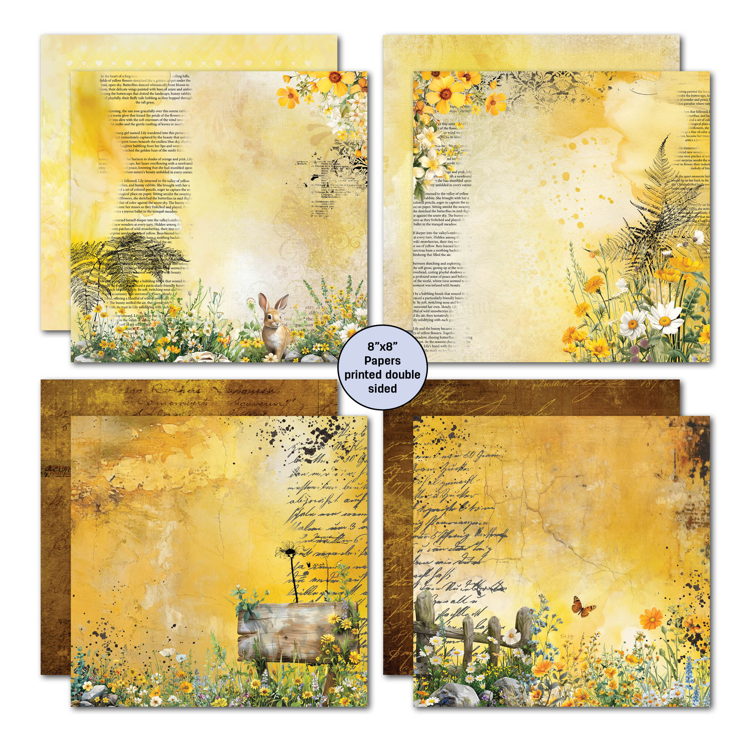 3Quarter Designs Hey Buttercup 8x8 Paper Pack