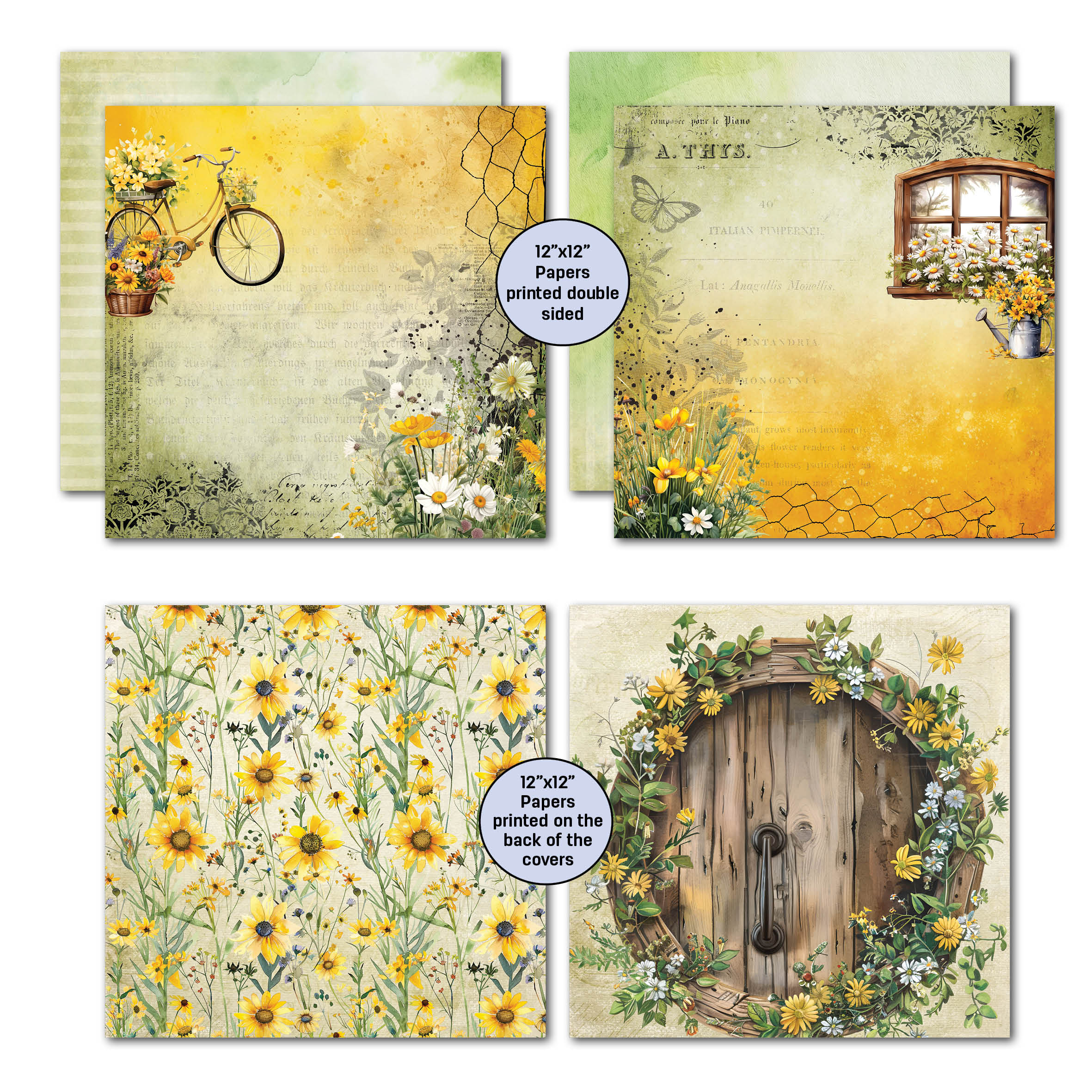 3Quarter Designs Hey Buttercup 12x12 Design Paper & Diecuts Set