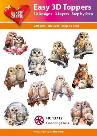 Hearty Crafts Easy 3D Toppers - Cuddling Owls