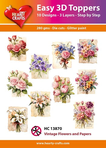 Easy 3D Toppers - Vintage Flowers & Papers