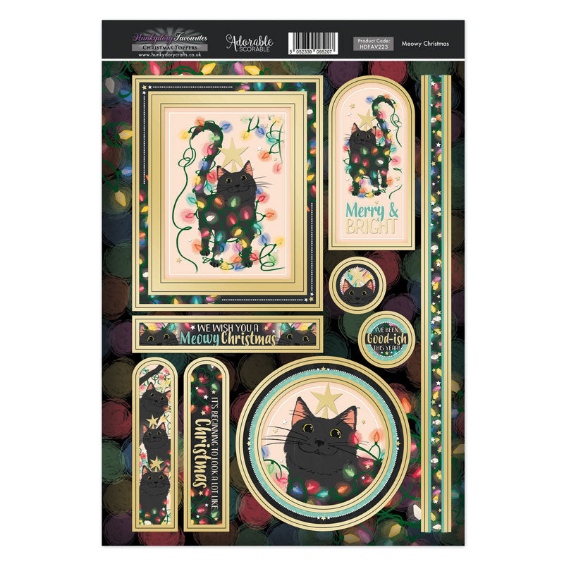 Hunkydory Topper Favourites - Meowy Christmas