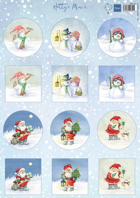 Marianne Design A4 Cutting Sheet - Hetty's Minis - Snowmen & Santa