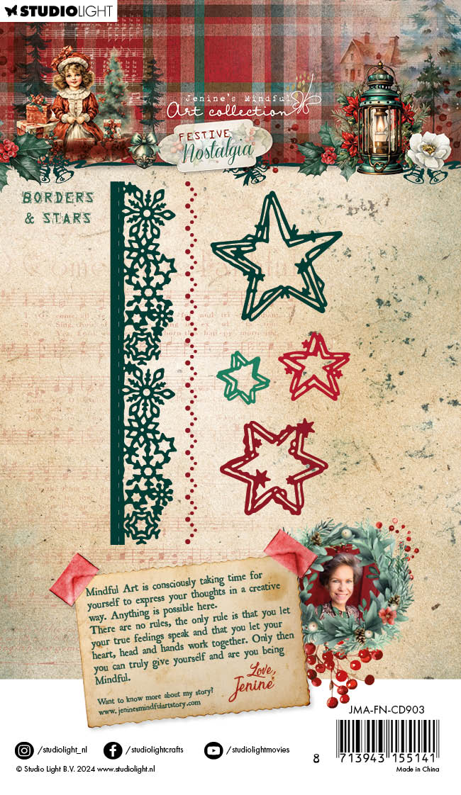 JMA Cutting Die Borders & Stars Festive Nostalgia 6 PC