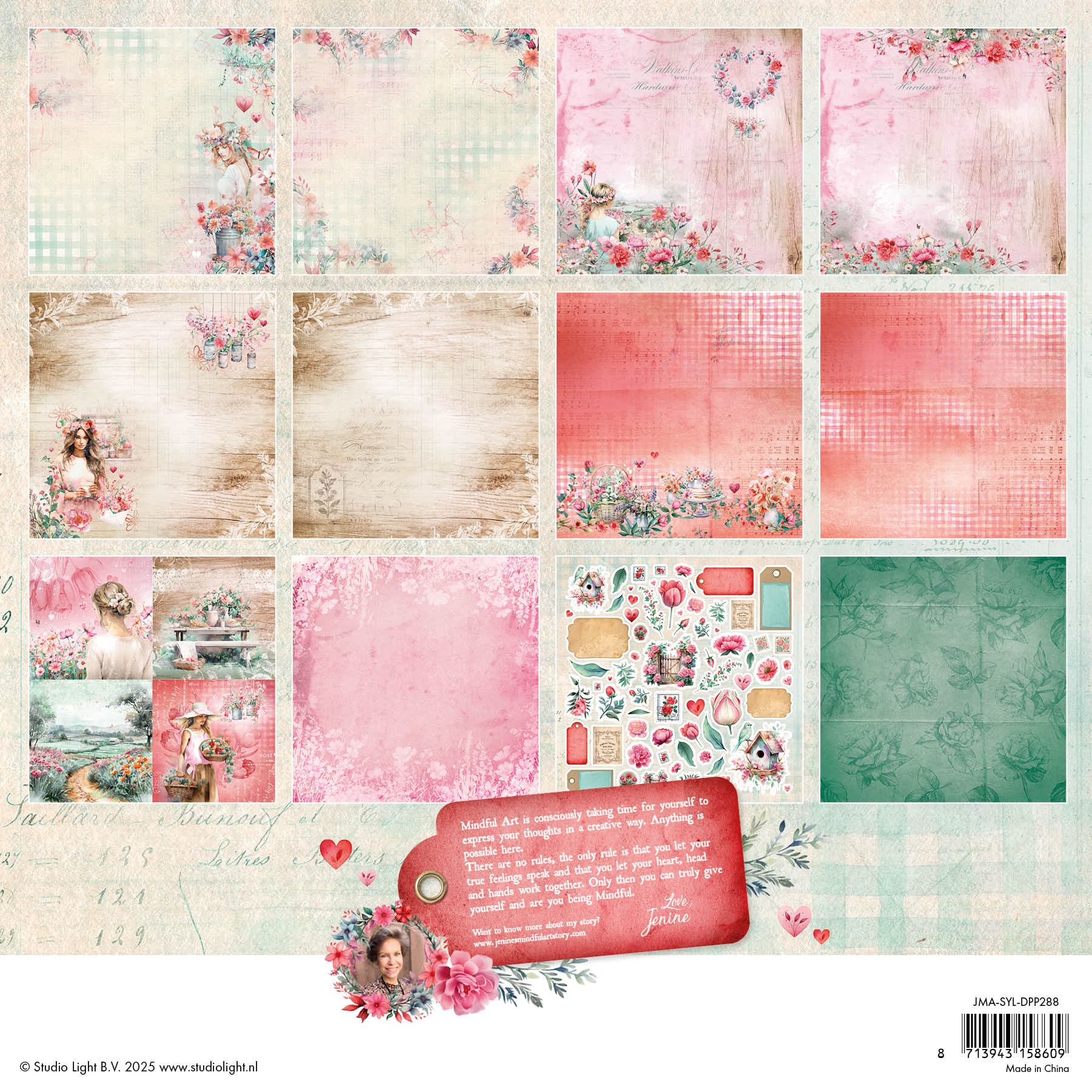 JMA Designer Paper Pad Double-Sided Scrapbooking Sending You Love 12 SH