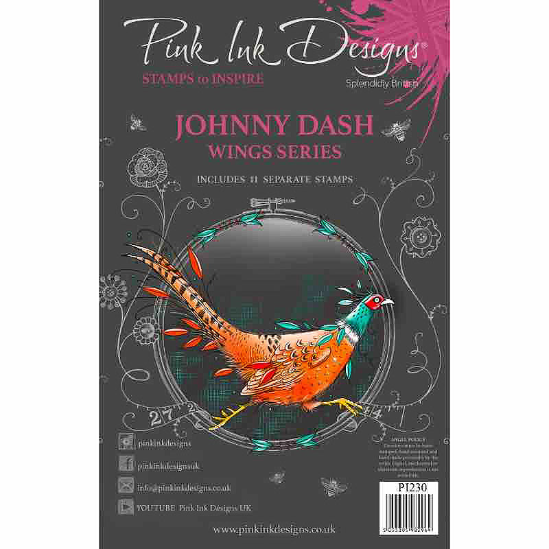 Pink Ink Designs Johnny Dash 6 in x 8 in Clear Stamp Set