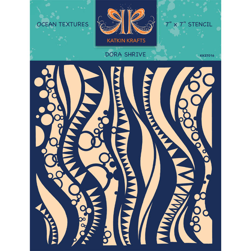Katkin Krafts Ocean Textures 7 in x 7 in Stencil