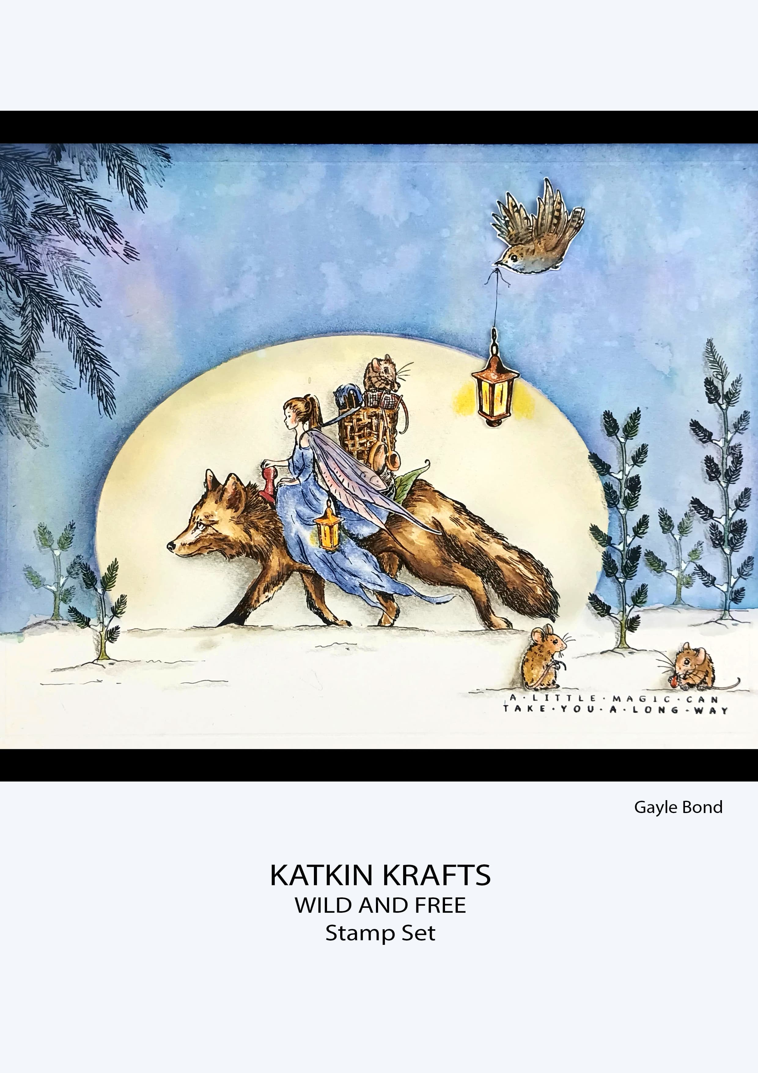 Katkin Krafts Wild & Free 6 in x 8 in Clear Stamp Set