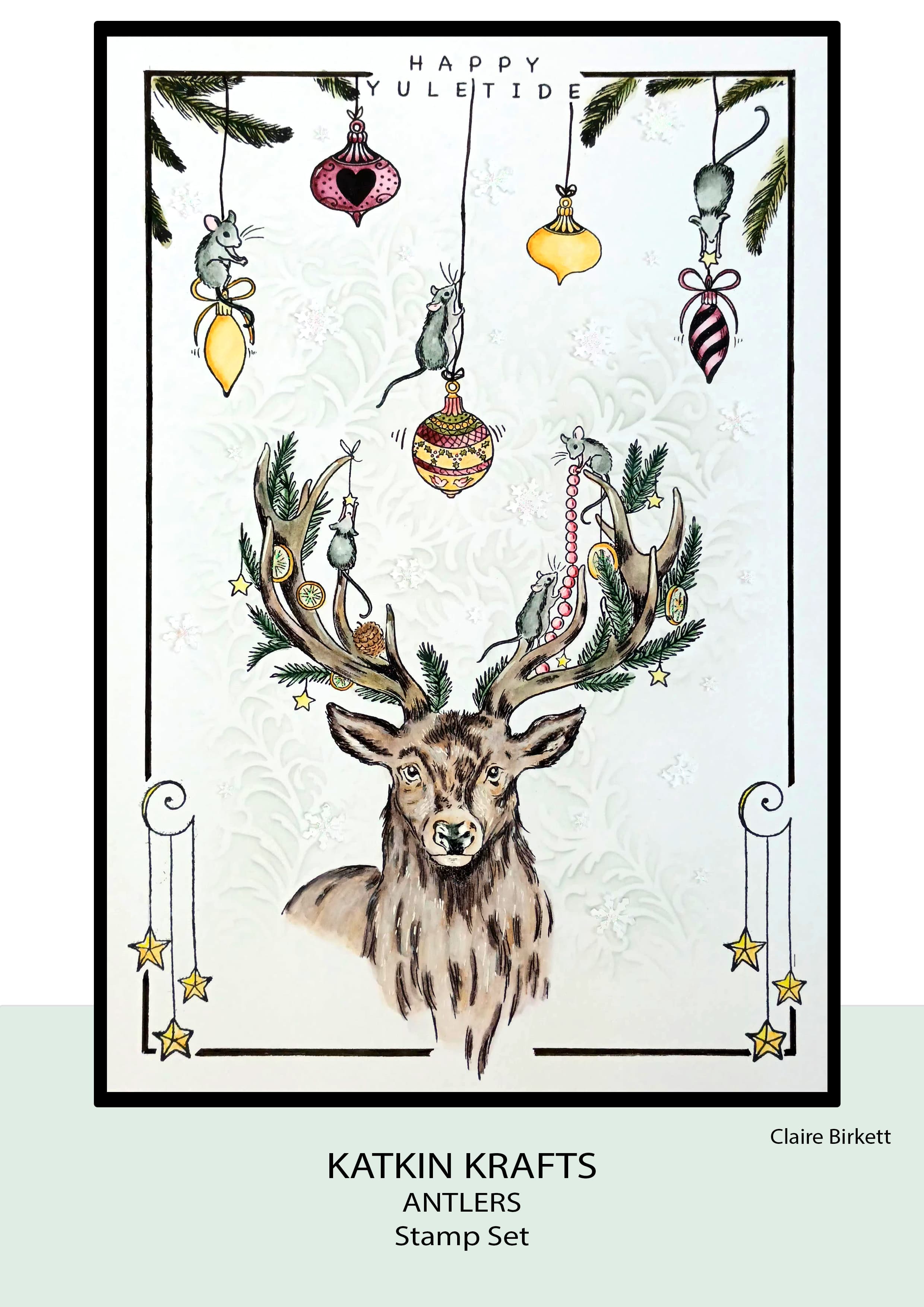 Katkin Krafts Antlers 6 in x 8 in Clear Stamp Set