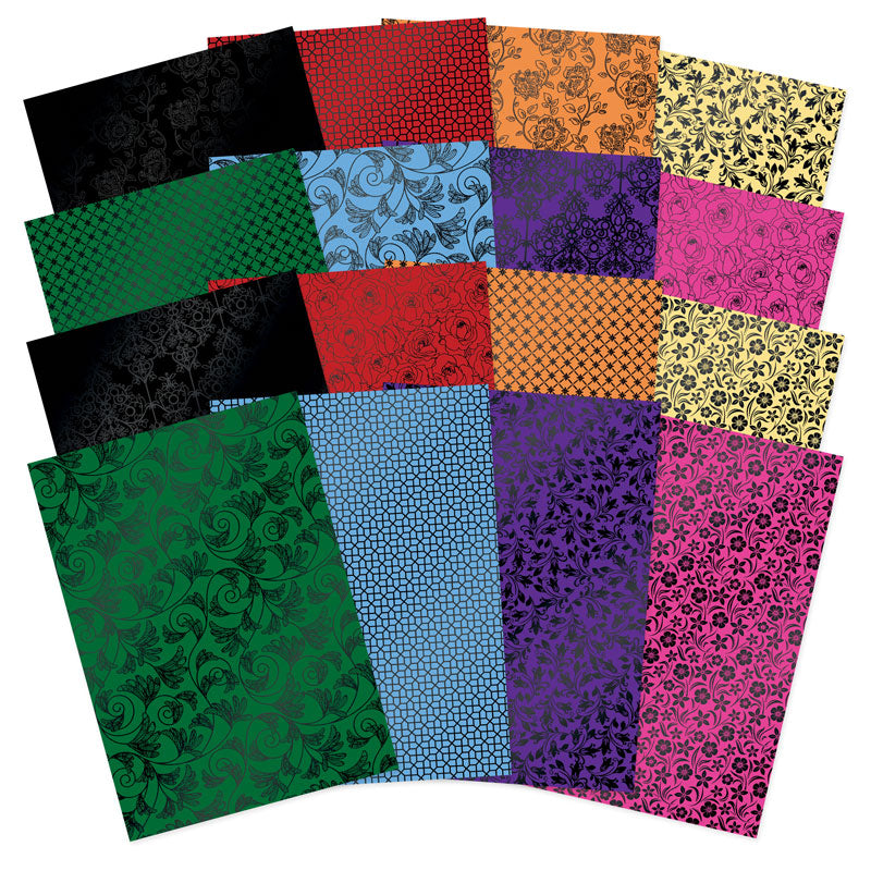 Stained Glass Florals Luxury Foiled Edge-to-Edge Cardstock