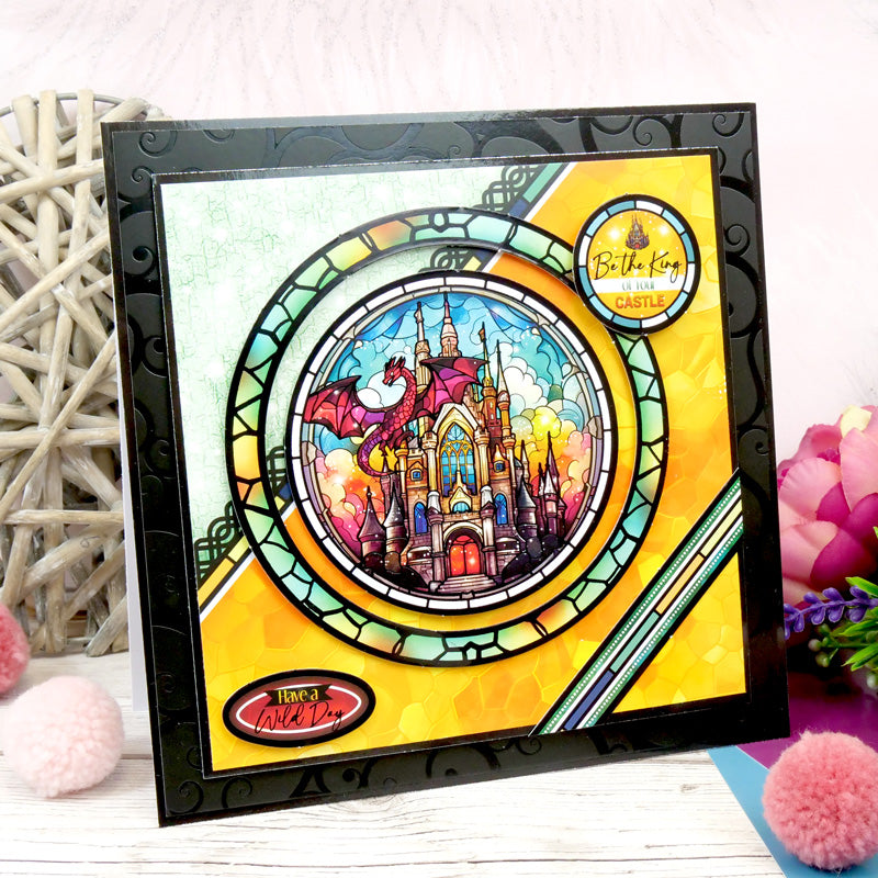 Stained Glass Mystical Worlds Luxury Foiled Edge-to-Edge Cardstock