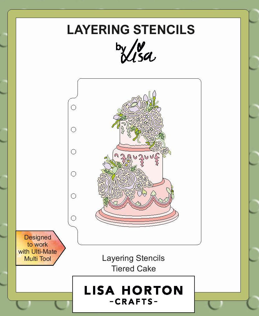 Lisa Horton Crafts Tiered Cake A6 Layering Stencils
