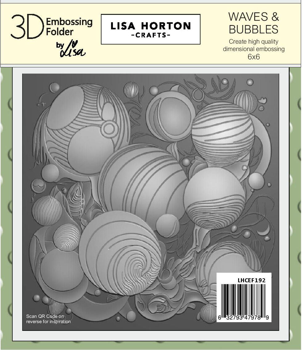 Lisa Horton Crafts Waves & Bubbles 6x6 3D Embossing Folder