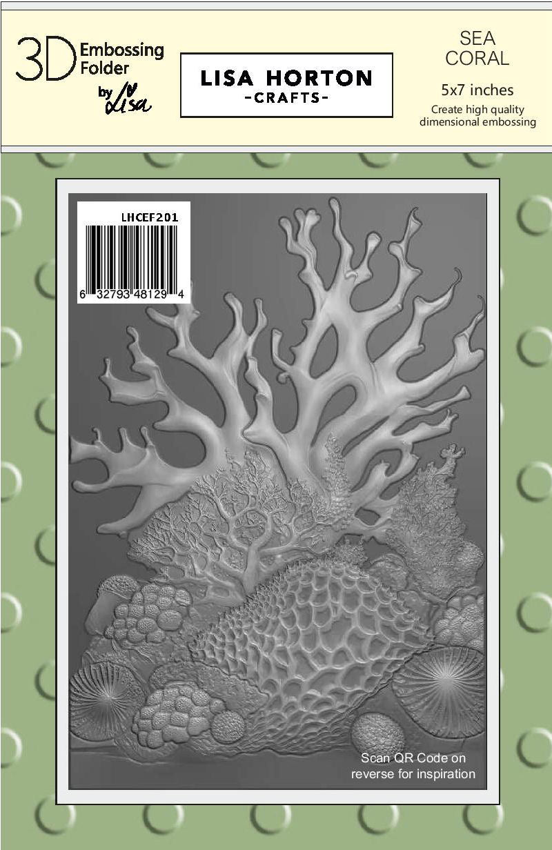 Lisa Horton Crafts Sea Coral 5x7 3D Embossing Folder