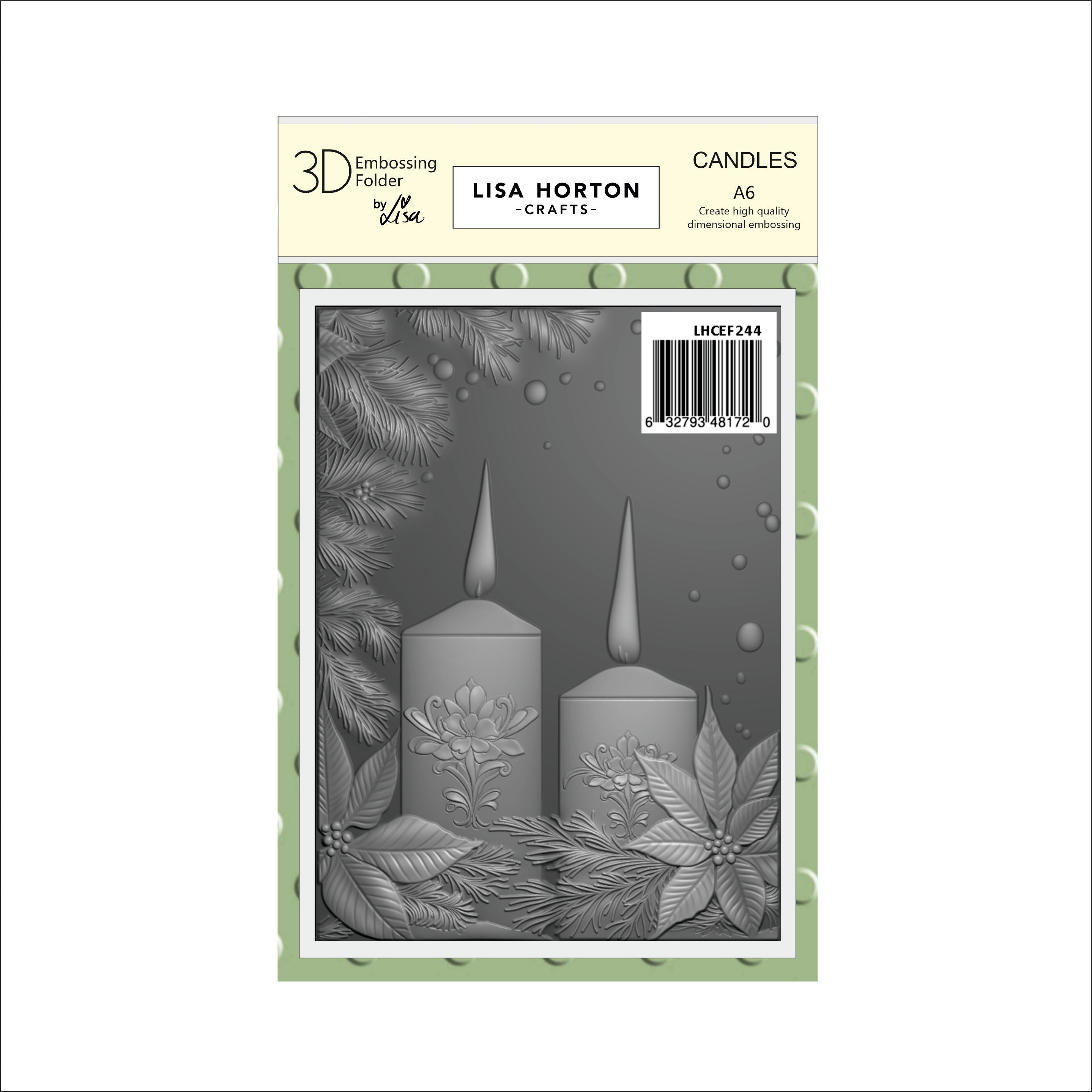 Lisa Horton Crafts Candles A6 Embossing Folder