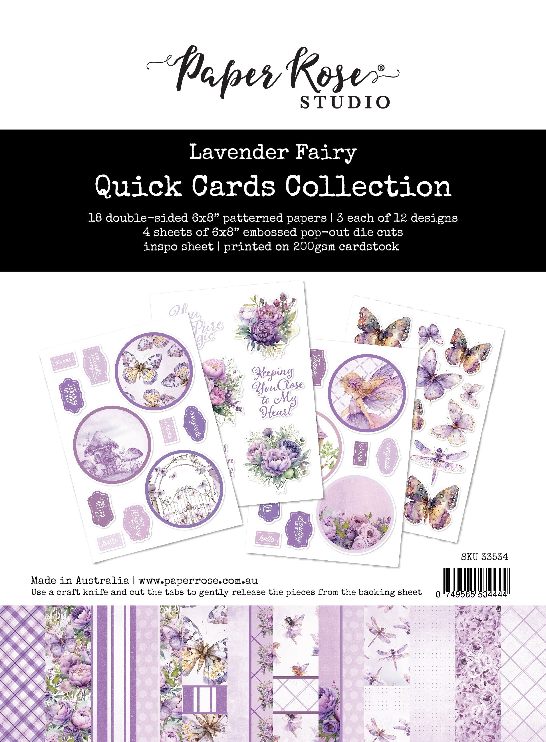 Lavender & Fairies 6x8" Quick Cards Collection 33534