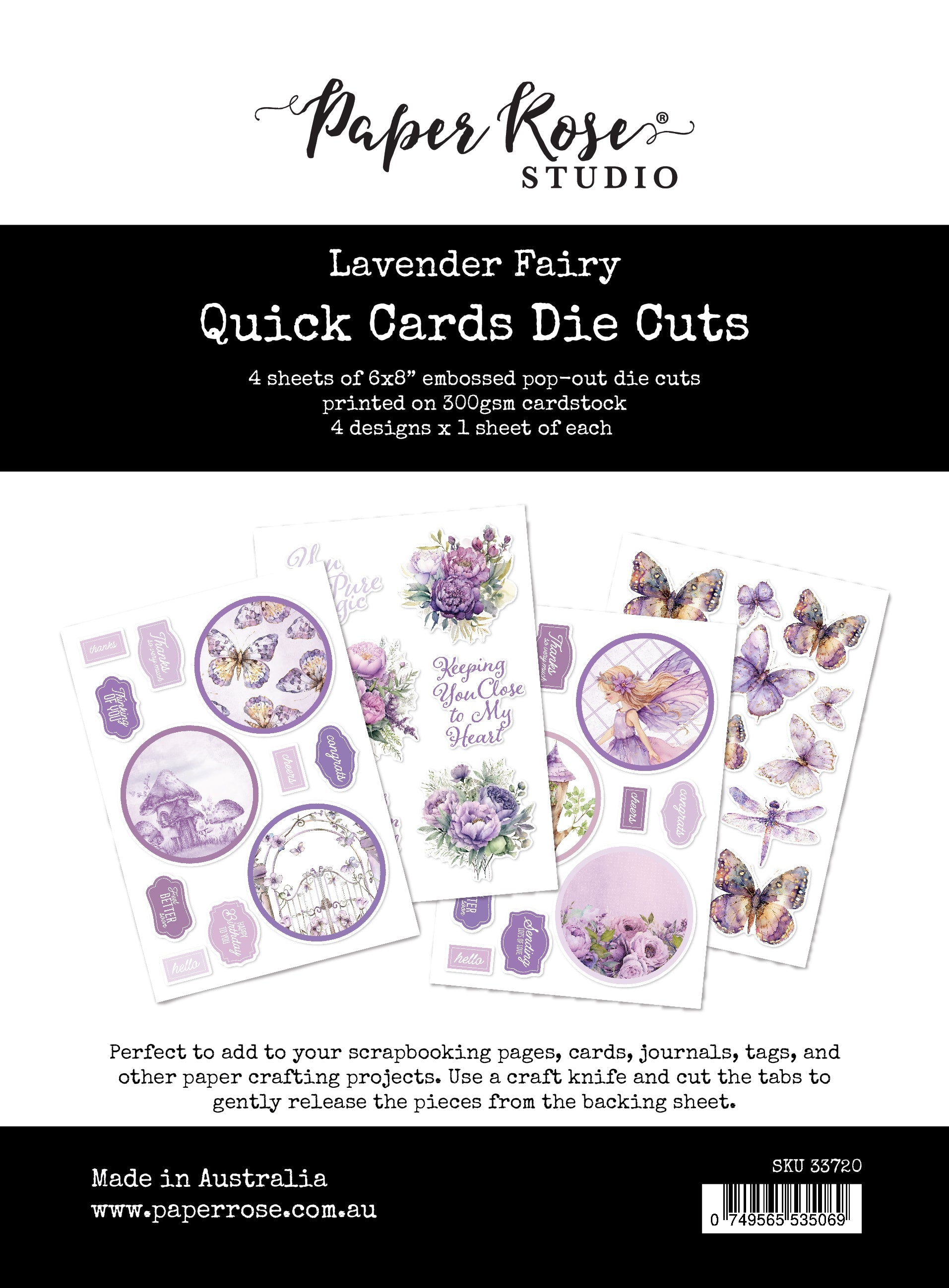 Lavender & Fairies 6x8" Quick Cards Die Cuts 33720