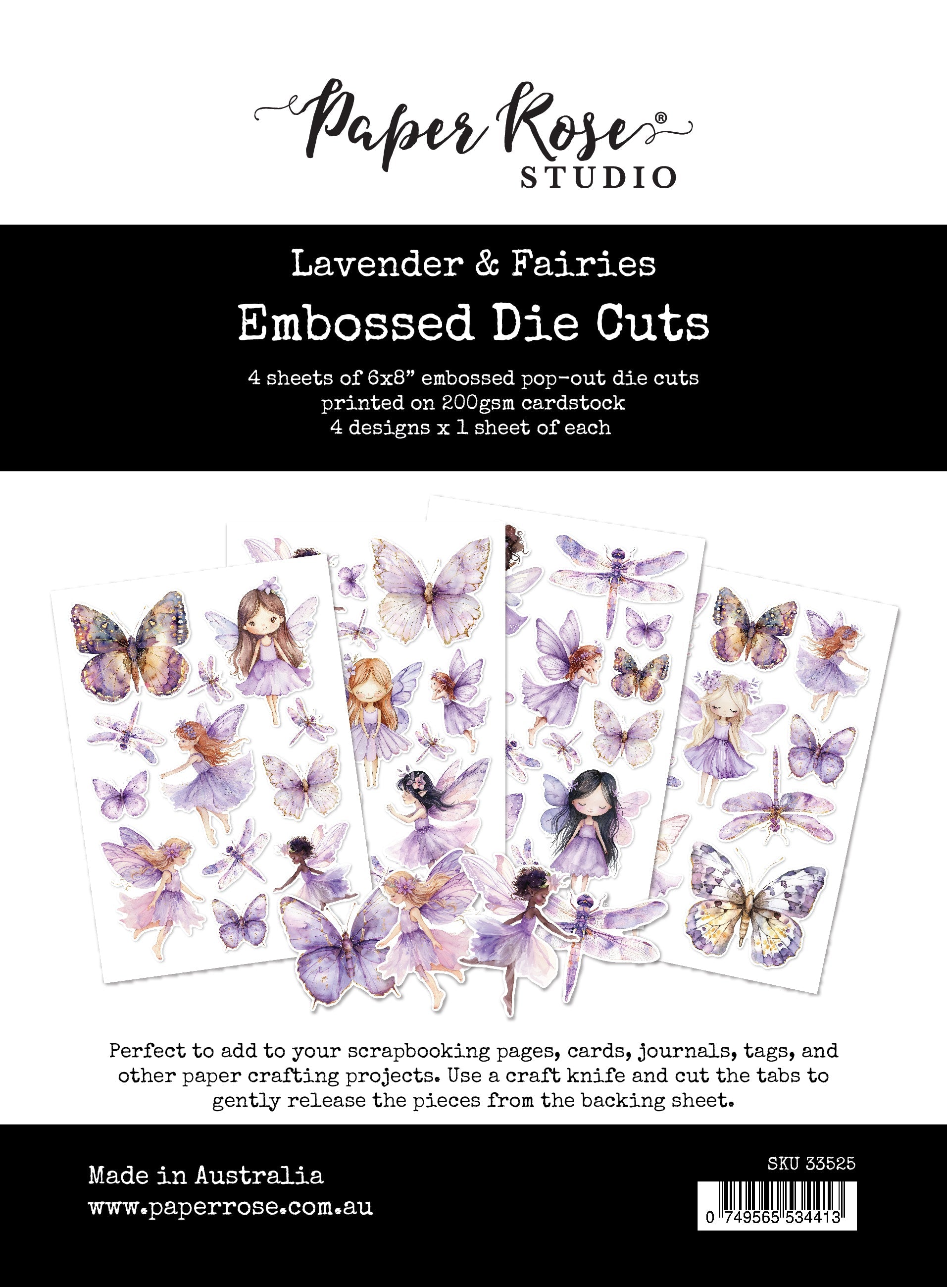 Lavender & Fairies Embossed Die Cuts 33525