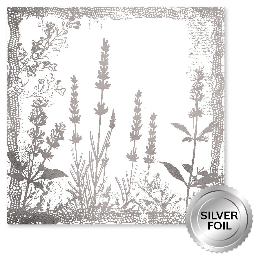 Lavender & Roses Silver Foil A 12x12 Paper (6pc Bulk Pack) 32247