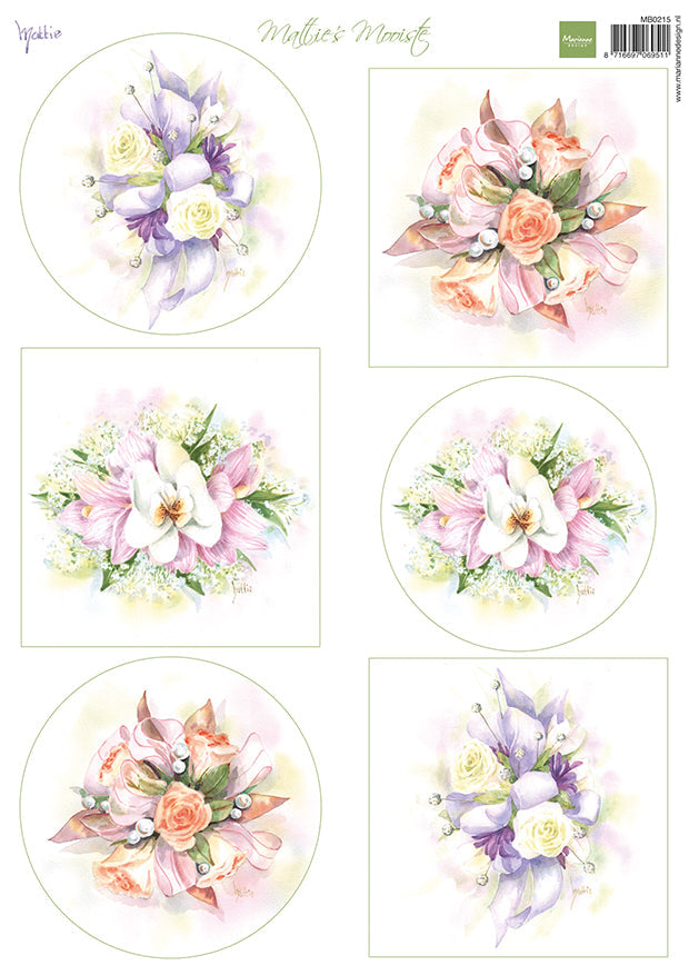 Marianne Design A4 Cutting Sheet - Mattie's Mooiste Romantic Bouquets