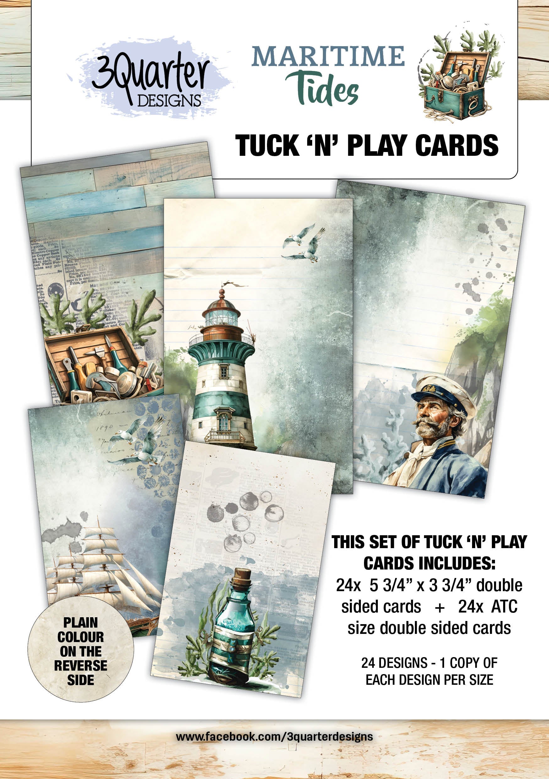 3Quarter Designs Maritime Tides - Tuck N Play Cards